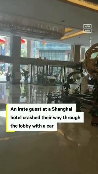 An unhappy guest drove a sports car into the lobby of the Jinling Purple Mountain Hotel in Shanghai, smashing numerous objects in the process. According to local media, the incident occurred after a dispute regarding a lost laptop. No one was injured but the driver was arrested.