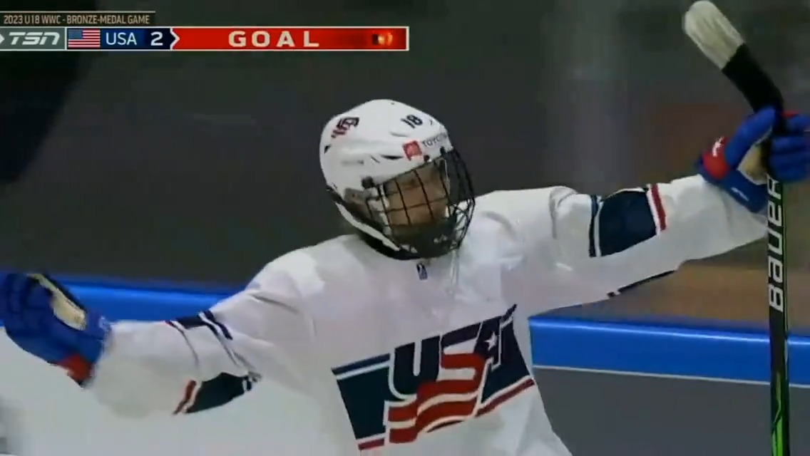 A breakaway beauty from Sam Taber 🤌 USA Hockey | #U18WomensWorlds