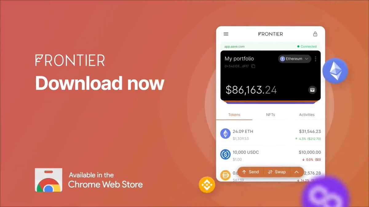 📢 Web3 folks! The Frontier Wallet extension is now live! ⚡️Just one wallet extension for your Crypto, NFT, and DeFi needs! ✅ Get it here: #FrontierWallet #Crypto #DeFi #NFT #MultiChain #cryptowallet