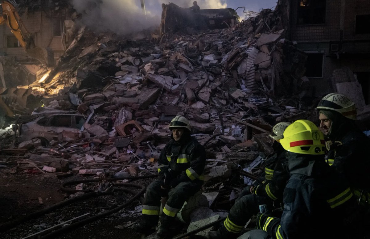 The number of people who died in a Russian attack on an apartment building in the Ukrainian city of Dnipro rose to 40, officials said, as rescuers found more bodies at the site of one of the deadliest attacks against civilians since the start of the war.
