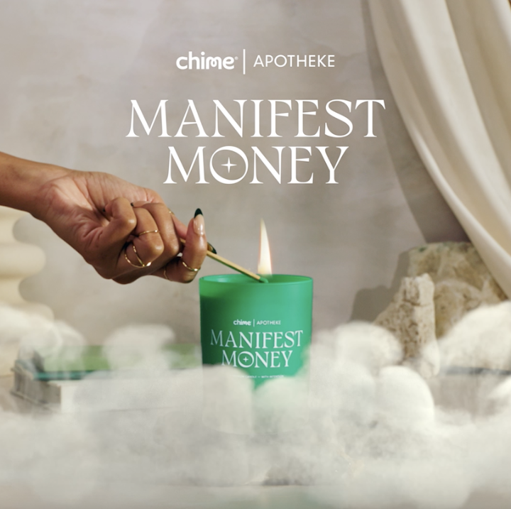 🎉New Drop Alert 🎉 Set your intentions for the new year with our Manifest Money Candle. It comes with a manifestation practice to help clear your mind and make room for abundance this year. #ChimeManifest