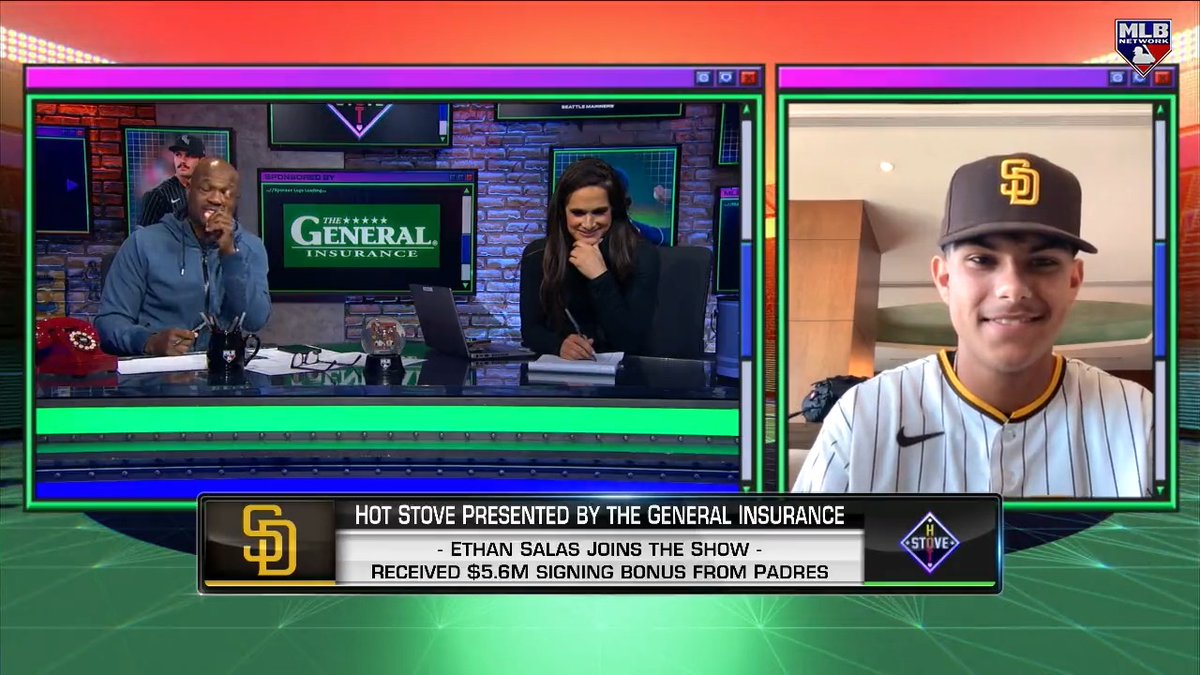 Ethan Salas joined MLB Network this morning to talk about joining the organization #PadresOnDeck
