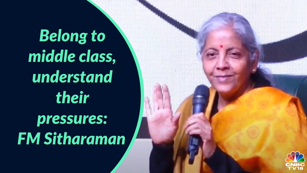 I understand the pressures of the middle class, I identify myself with the middle class so I know, says FM Nirmala Sitharaman days before Budget 2023 #Budget #PreBudget #Tax #Budget2023 Nirmala Sitharaman