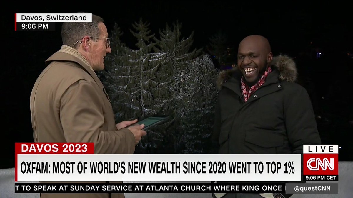 I've been at CNN for almost 2 years yet I just met Richardquest for the first time - in Davos. General silliness ensued