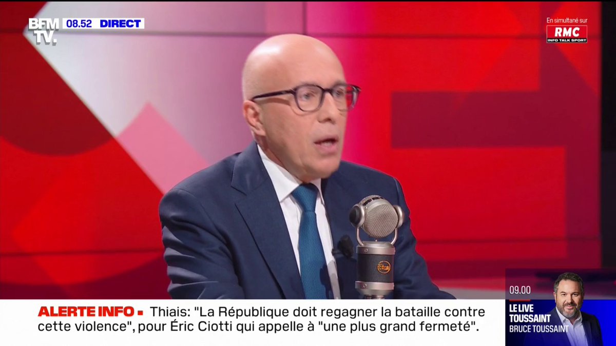🎙 "Je ne suis jamais intervenu dans la prise en charge de ma mère." Eric Ciotti répond aux questions d'Apolline de Malherbe dans le #FaceAFace
