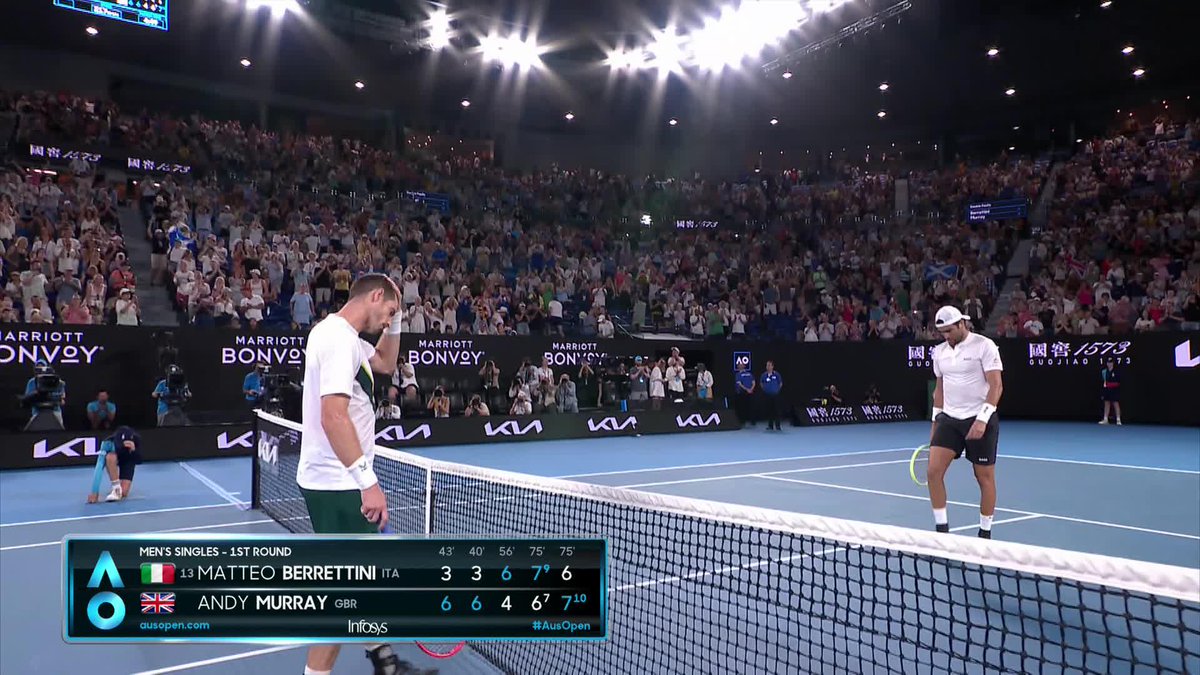 After nearly five epic hours Andy Murray has done it! Wide World of Sports • ESPN • @eurosport • WOWOWテニス • #AusOpen • #AO2023
