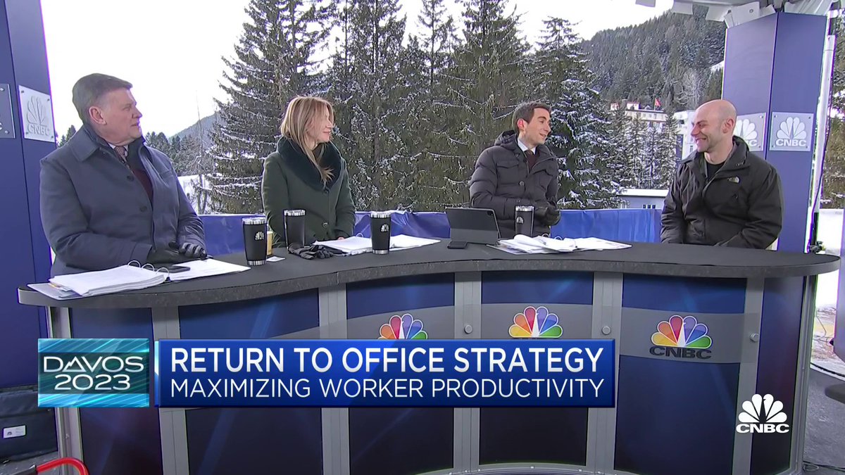 "Do you think companies committing to a hybrid work schedule are making a mistake? Where do you think this all lands?" Andrew Ross Sorkin asks Adam Grant at #Davos23: