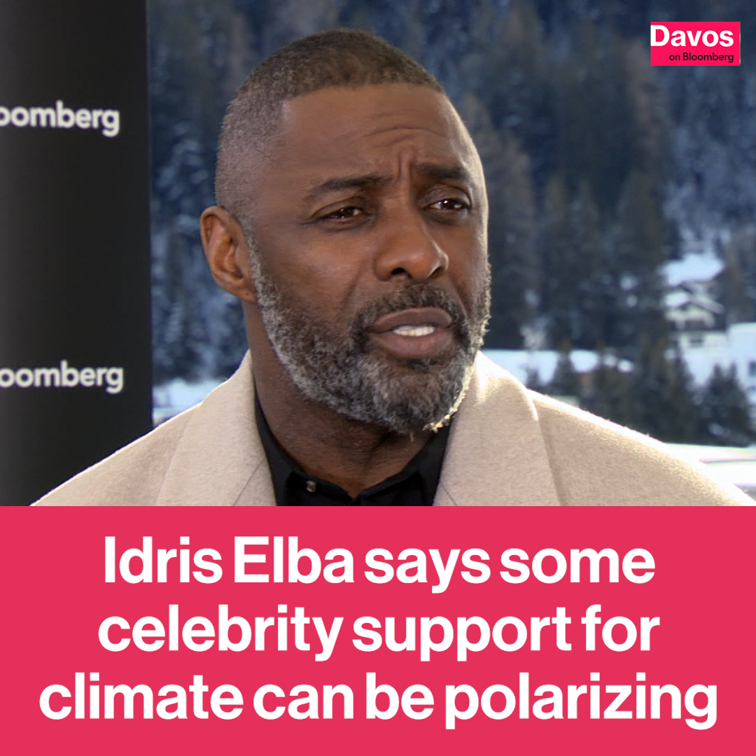 "Some celebrity advocacy is polarizing," Idris Elba tells Francine Lacqua and Akshat Rathi at Davos