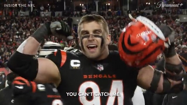 "I was so scared of getting caught!" 😅 Sam Hubbard was mic'd up for his iconic 98-yard touchdown. (via NFL Films, Inside the NFL)