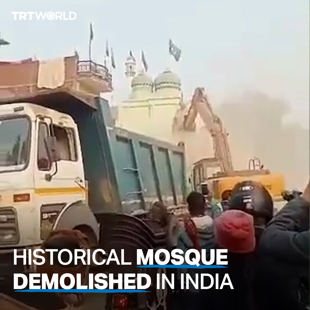 A 500-year-old mosque has been demolished in India's Uttar Pradesh state — reportedly to "widen the road"