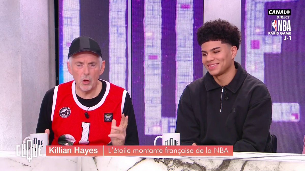 "J'ai copié le style zen de Djimo." - Mister George (@GeorgeEddy2) commente une action fictive de Killian Hayes (Killian Hayes) sur le plateau de #Clique. #Clique, tous les soirs à 19H15 en clair et en direct sur CANAL+.