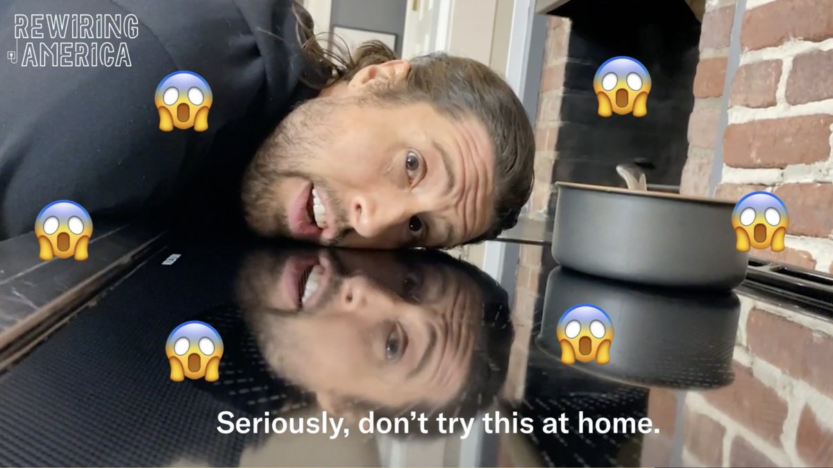 Do. NOT. Try. This. At. Home! Dan McCollister (Daniel McCollister) puts his face on the line (and on the burner) to show Stephen Colbert and @ColbertLateShow the power of induction stoves:
