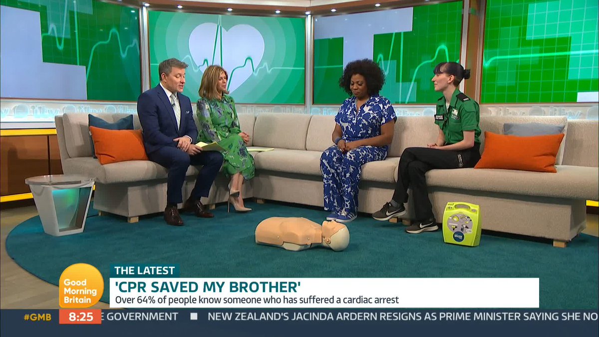 .St John Ambulance England volunteer Flora demonstrates how to administer CPR. Brenda Edwards | Kate Garraway | Ben Shephard