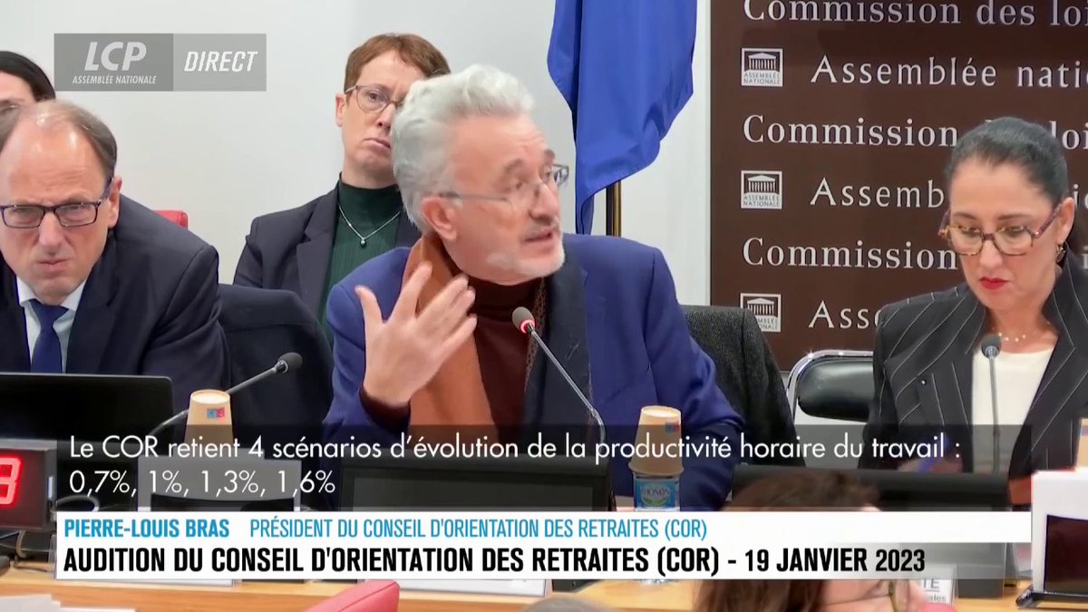 "Les dépenses de #retraites ne dérapent pas, elles sont relativement maîtrisées, dans la plupart des hypothèses, elles diminuent plutôt à terme", indique le président du Conseil d'orientation des retraites (COR) Pierre-Louis Bras. #ReformeDesRetraites #DirectAN