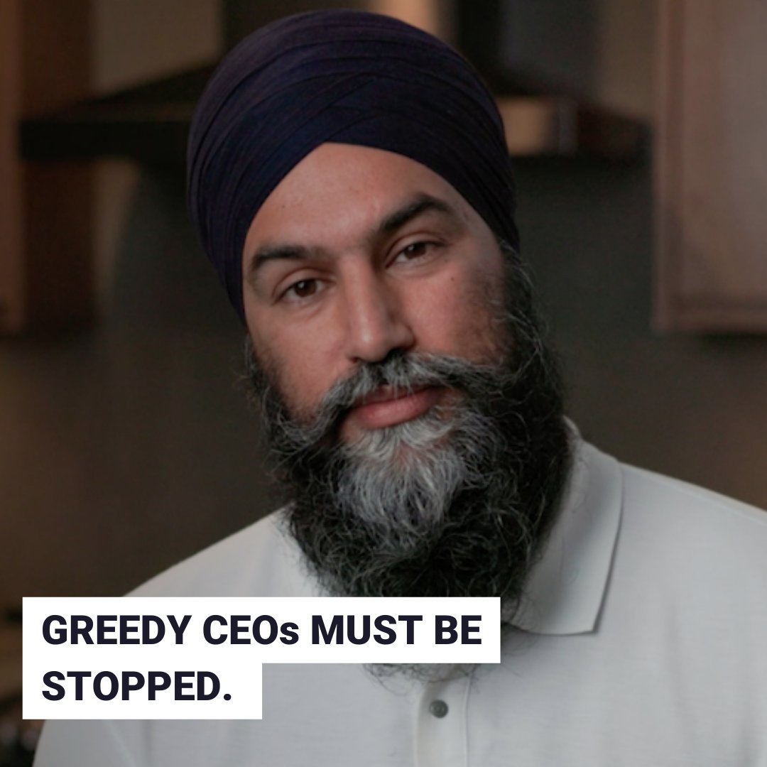 A bag of 🍎's used to cost $4.99 then $5.99 and now $6.99. Grocery CEOs are doing everything to stack their profits. And every time I force a vote to make CEOs pay back what they owe, Liberals and Conservatives vote no. But I promise, I won't stop fighting for you.