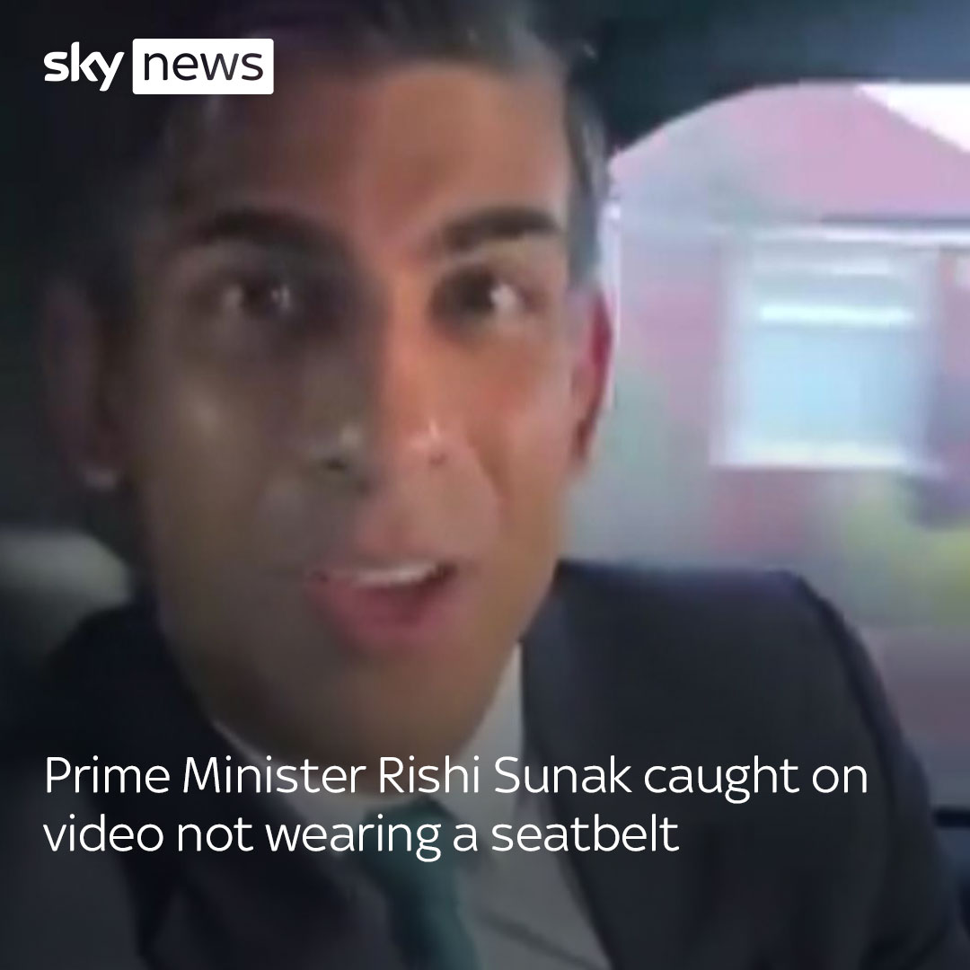 Rishi Sunak has apologised for making a "brief error of judgement" after being caught on video not wearing a seatbelt. Read the full story: