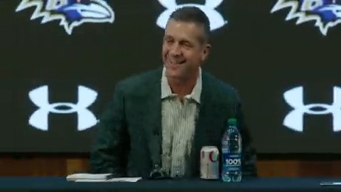 John Harbaugh says Lamar Jackson will be involved in the team's search for a new offensive coordinator.