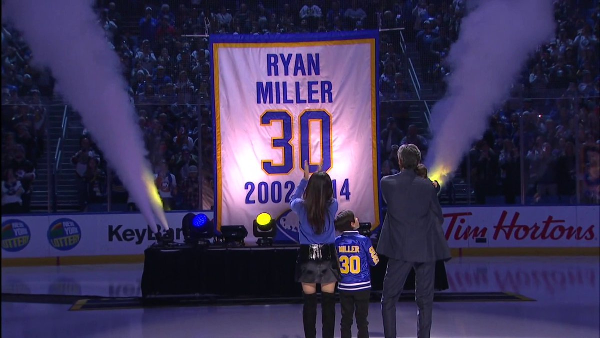 Number 30 is officially in the Buffalo rafters. Congratulations Ryan Miller!