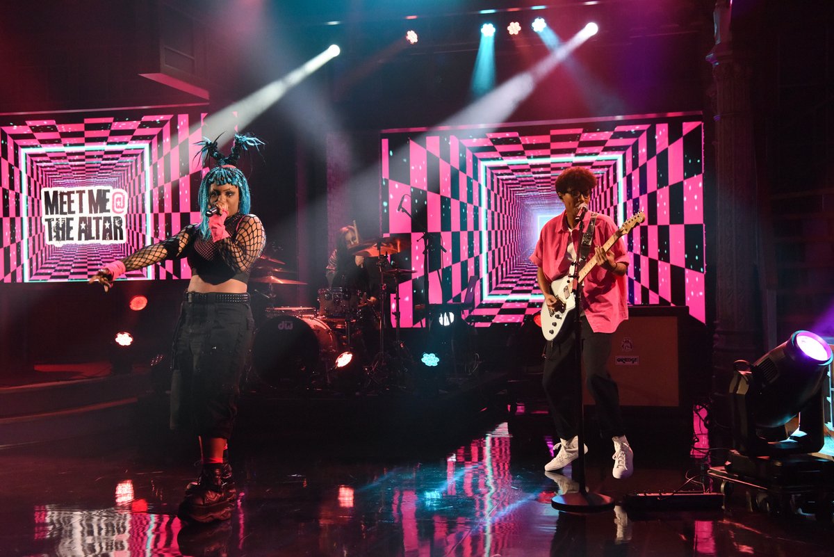 The amazing Meet Me @ The Altar 💒 graces our stage for their TV debut! Watch them perform, 'Say It (To My Face)' from their upcoming album, 'Past // Present // Future.' 🌠 #Colbert