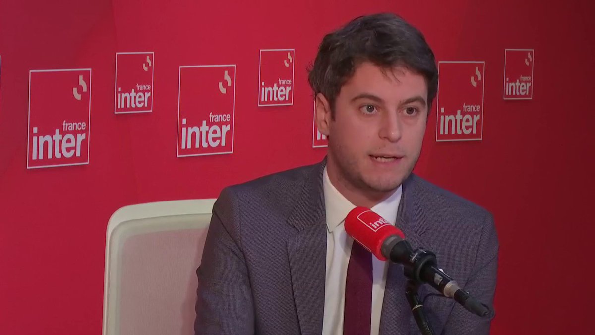 .Gabriel Attal : "Les actifs qui travaillent financent la pension des retraités. Il y a une cinquantaine d'années, il y avait quatre personnes qui travaillent pour un retraité. Aujourd'hui, c'est une personne et demi qui travaille pour un retraité." #le7930inter