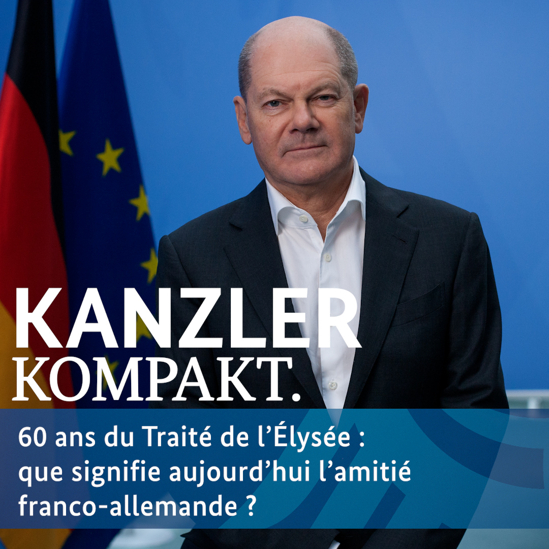 60 ans du #TraitéDeLÉlysée et d’amitié 🇫🇷-🇩🇪. Le projet de paix de deux pays voisins est devenu un projet de paix européen que nous consolidons dans l’actuel tournant historique #Zeitenwende. Emmanuel Macron, je te remercie pour nos actions conjointes ces jours-ci !