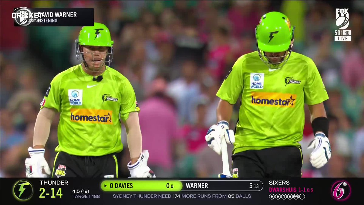 "Hey don't champ me, mate!" That's just 22yo Ollie Davies putting one of the all-time greats straight back in his box 😆 #BBL12
