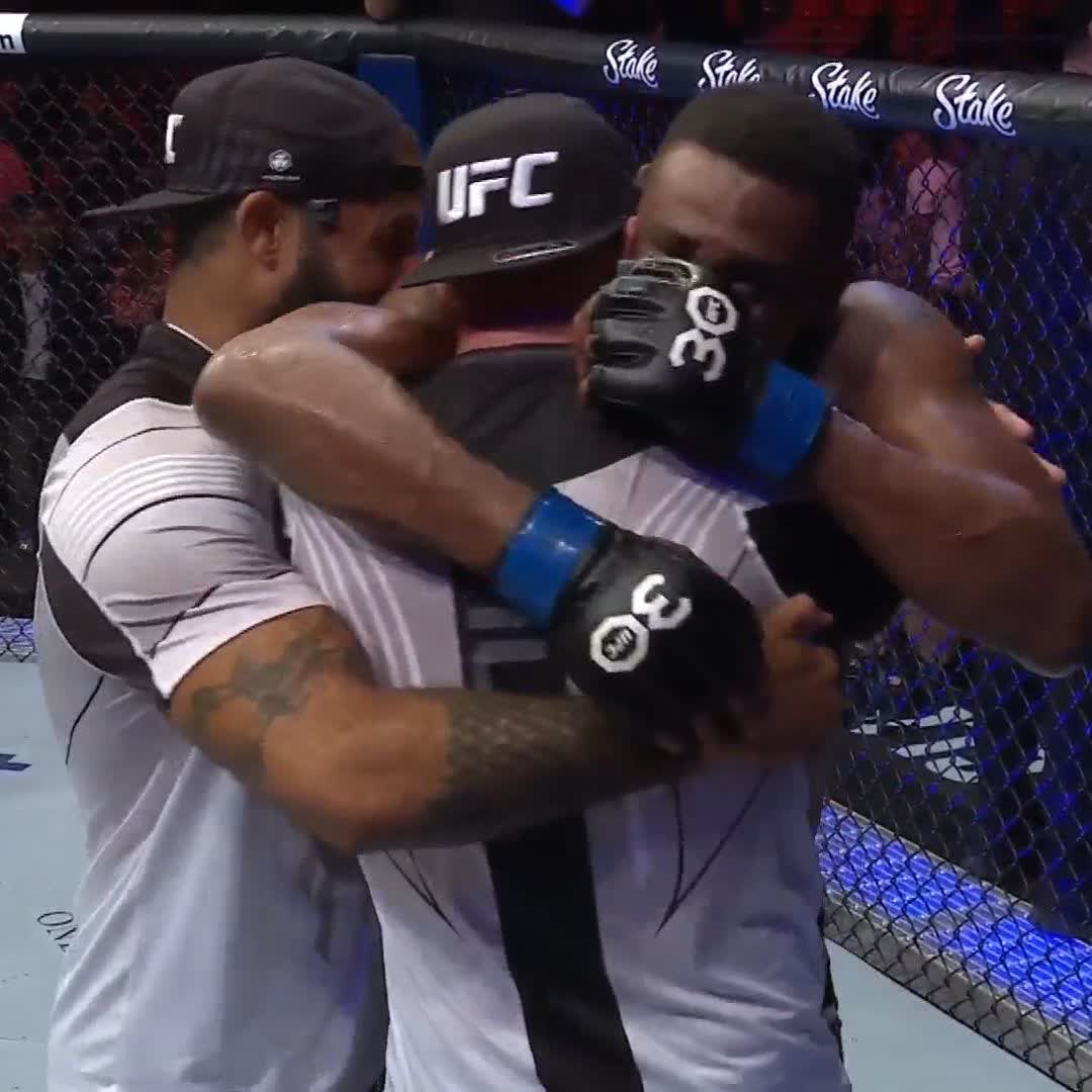 The emotions are sinking in for Jamahal Hill ahead of the official decision #UFC283