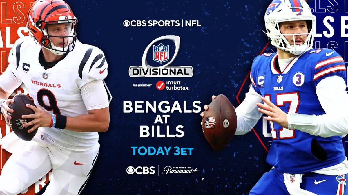 Bengals vs. Bills in the Divisional Round TODAY on CBS and Paramount+.