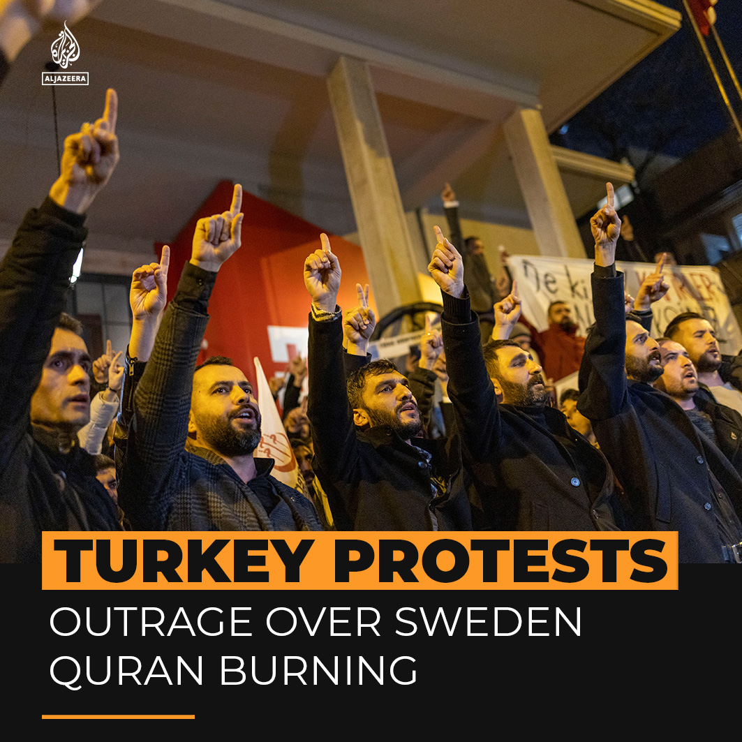 Turkish protesters have expressed outrage in Istanbul after a far-right politician burned a Quran in front of the Turkish embassy in Stockholm ⤵️ 🔗: