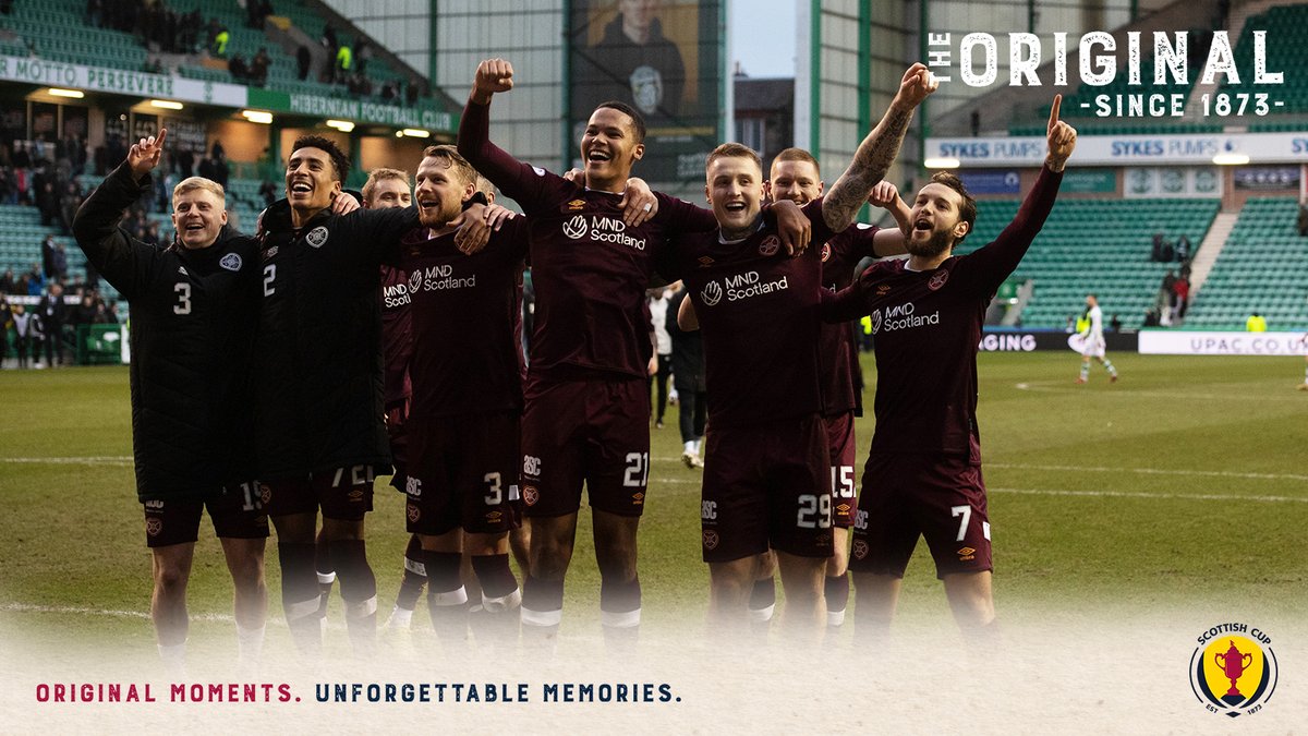 👏 Full time scenes at Easter Road, as Heart of Midlothian FC players celebrate with their fans. #ScottishCup