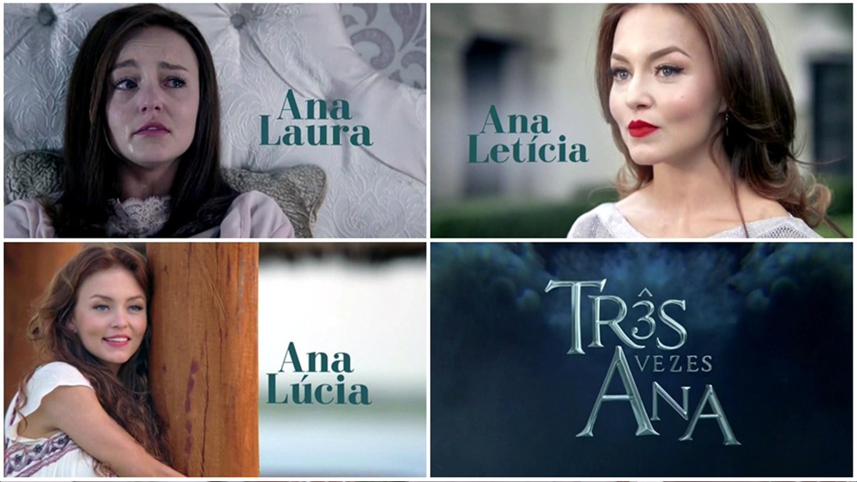 Terceira chamada de "Três Vezes Ana" destacando as trigêmeas. #TrêsVezesAna