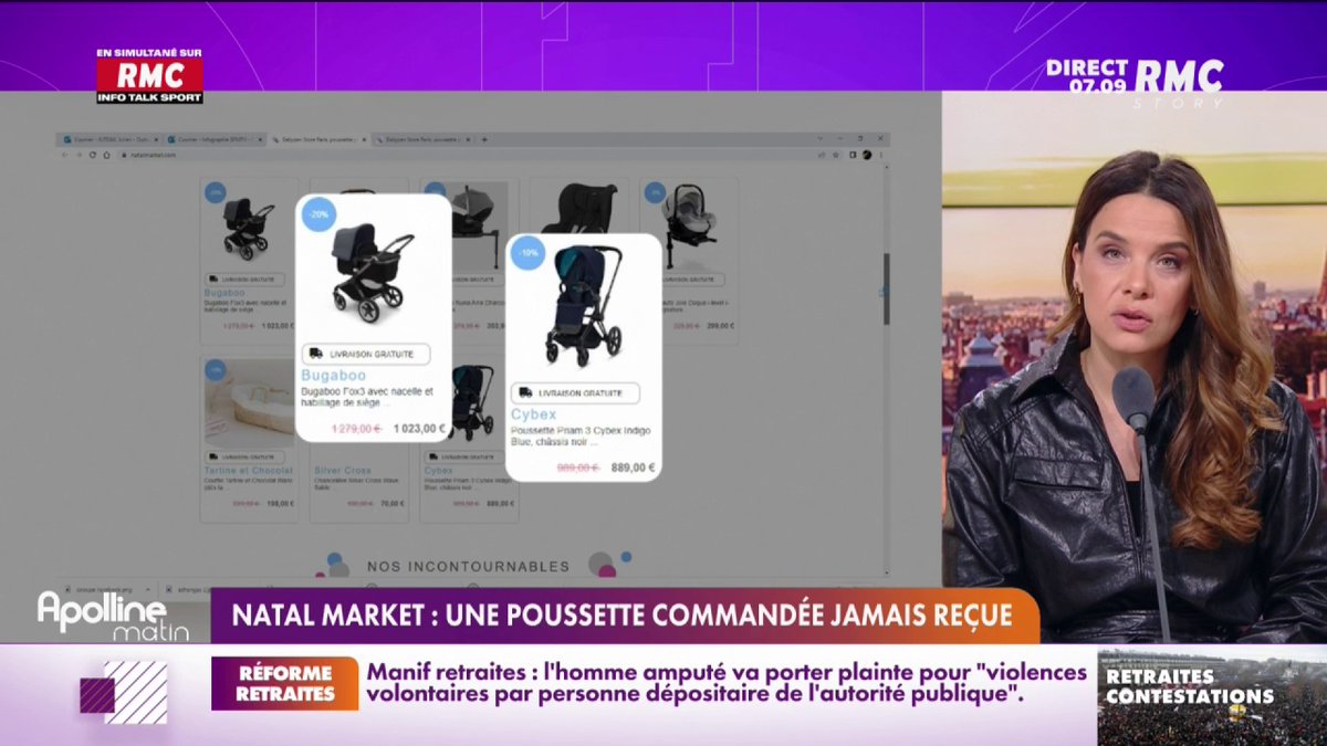 👶 Camélia a commandé une poussette sur le site de Natal Market mais ne l'a jamais reçue. Elle a contacté "RMC s'engage pour vous". #ApollineMatin