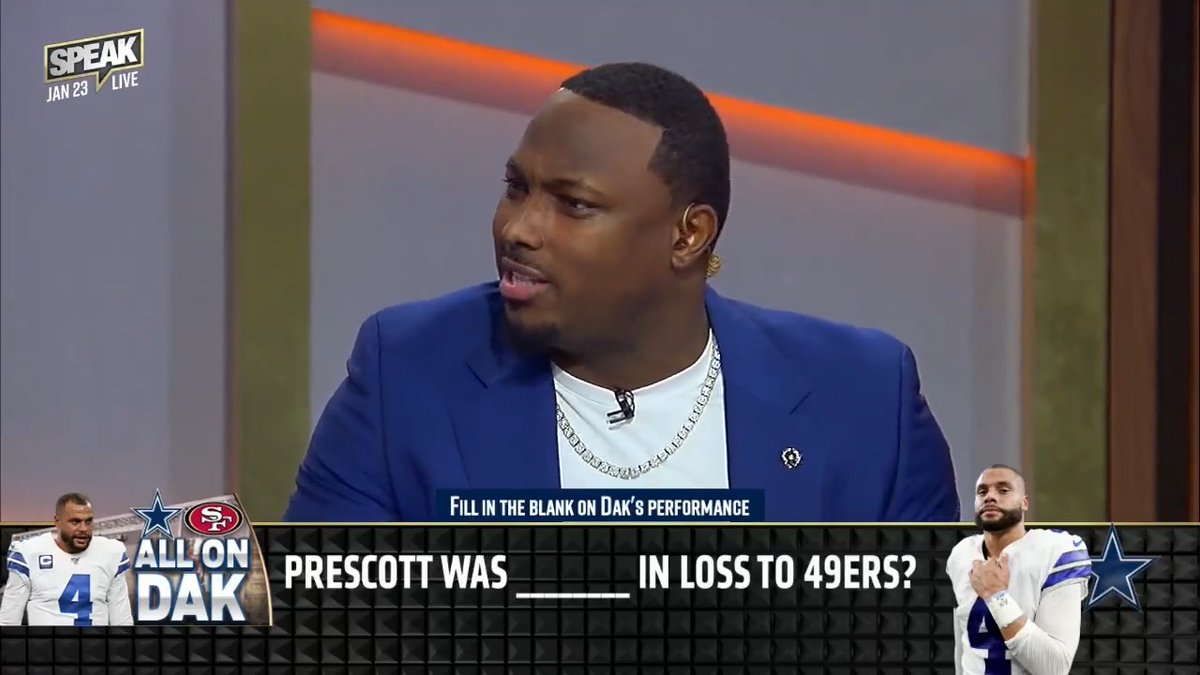 Dak Prescott was _______ in loss to the 49ers. LeSean Shady Mccoy fills in the blank 👀