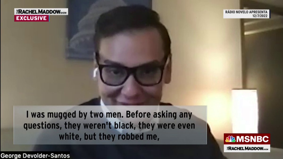 EXCLUSIVE: Rachel Maddow shares new video of Republican Rep. George Santos in an interview with a Brazilian media outlet describing being the victim of a mugging and an assassination attempt.