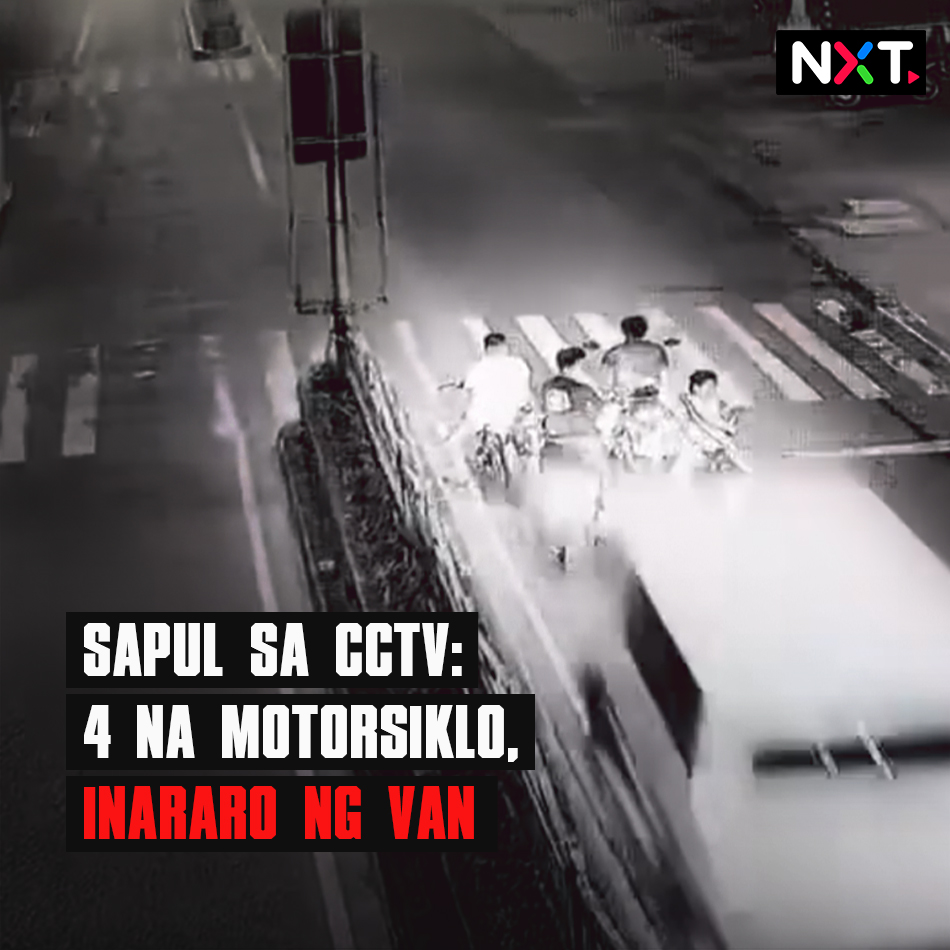 Sapul sa CCTV ang pagsalpok ng isang van sa 4 na motorcycle riders sa Cavite. Nakahandang magbigay ng pabuya si Cavite 4th District Representative Elpidio Barzaga, Jr. sa sinuman na makapagbibigay ng impormasyon tungkol sa driver ng umararong van. #NXT