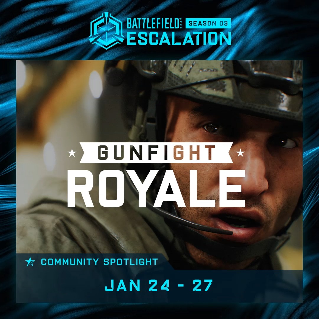 Here are your #Battlefield Portal Featured Experiences for this week 👇 🔷 Gunfight Royale | Jan 24-27 🔷 Rush Hardcore | Jan 24-27 🔷 #FNB - Breakthrough Mayhem | Jan 27-28 🔷 Torment | Jan 27-31 🔷 Tactical Conquest Grind | Jan 27-31