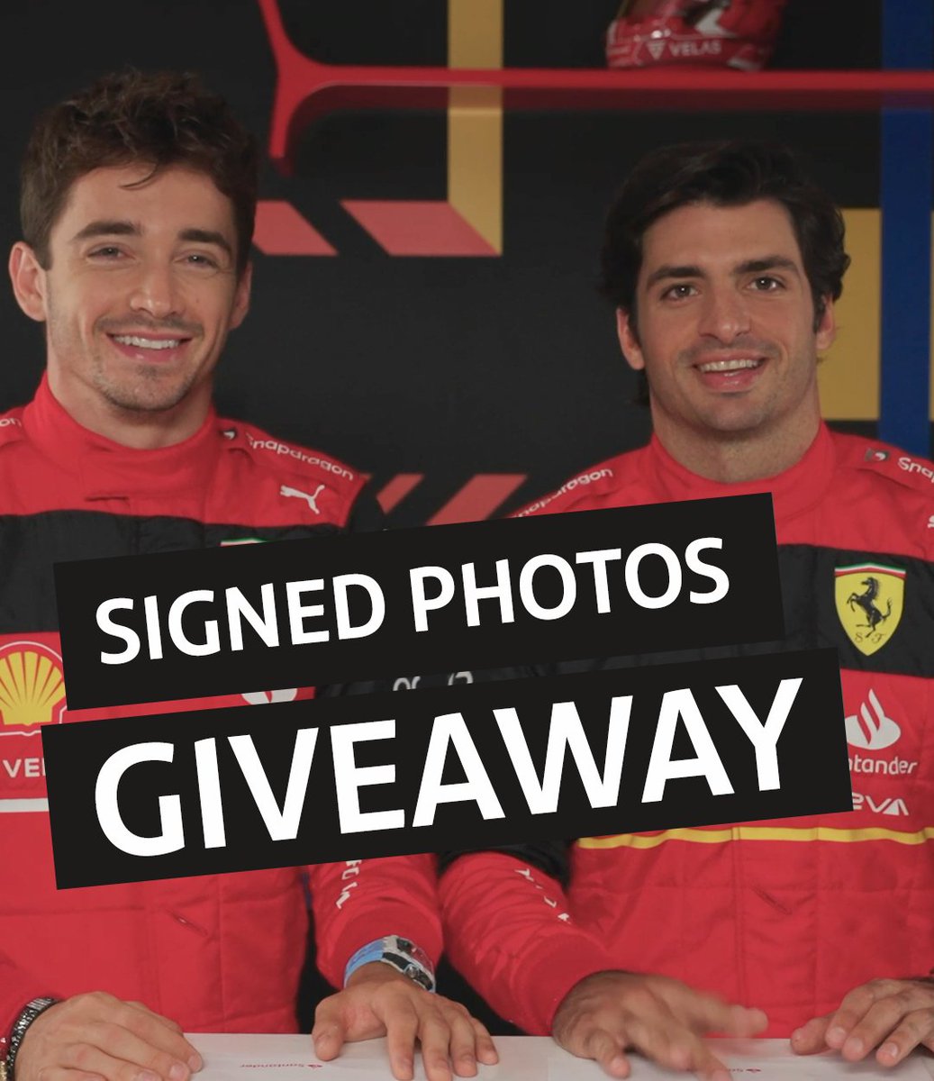 ⭐🤩 GIVEAWAY TIME 🤩⭐ Want to win one of the photos signed by Charles Leclerc and Carlos Sainz ? 🔁 Retweet this post 🤝 Follow Formula Santander We will contact the lucky winners on 27.01.23 !! #essereFerrari #formula1 #giveaway