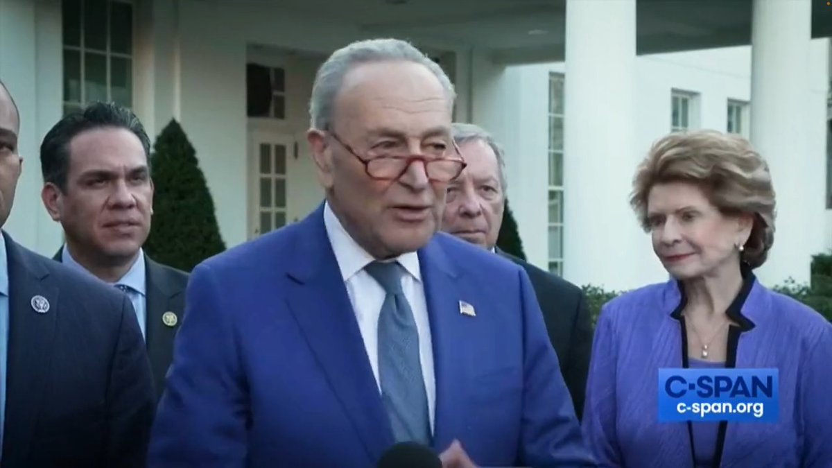 We had a great meeting with President Donald J. Trump. Democrats are unified. MAGA Republicans are in chaos. MAGA Republicans have made commitments to put bills on the House floor. Do they want to cut Social Security? Medicare? Put your debt ceiling plan on the floor. Let Americans see.