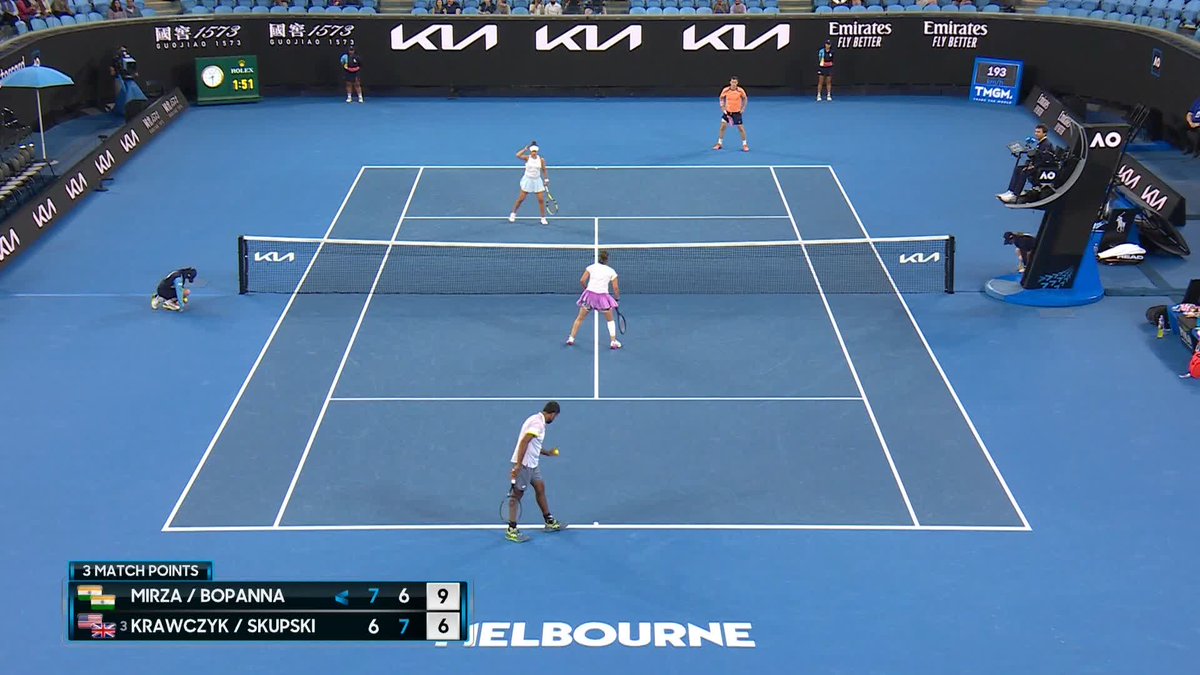 In a fitting farewell, Sania Mirza's last dance will take place on the grandest stage! She and Rohan Bopanna 🇮🇳 have qualified for the Mixed Doubles Final! Wide World of Sports • ESPN • @eurosport • WOWOWテニス • #AusOpen • #AO2023