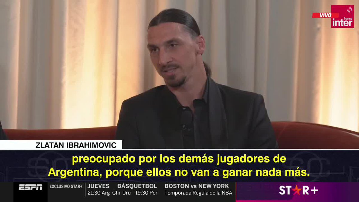 "ESTOY PREOCUPADO POR LOS DEMÁS JUGADORES DE ARGENTINA, PORQUE ELLOS NO VAN A GANAR NADA MÁS. EL RESTO SE PORTÓ MAL Y ESO NO SE PUEDE RESPETAR", el mensaje de Zlatan Ibrahimovic a la hora de hablar sobre la consagración de la Selección Argentina en el Mundial. ¿Qué opinas?