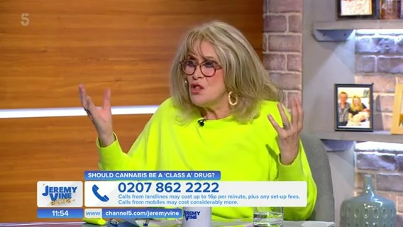 "Why do we think there are so many stabbings in London in recent years?" Carole Malone claims: "because a lot of the kids are taking cannabis." She believes weed should be a Class A drug, as "it sends them nuts, it's a really strong drug." #JeremyVine 🍁