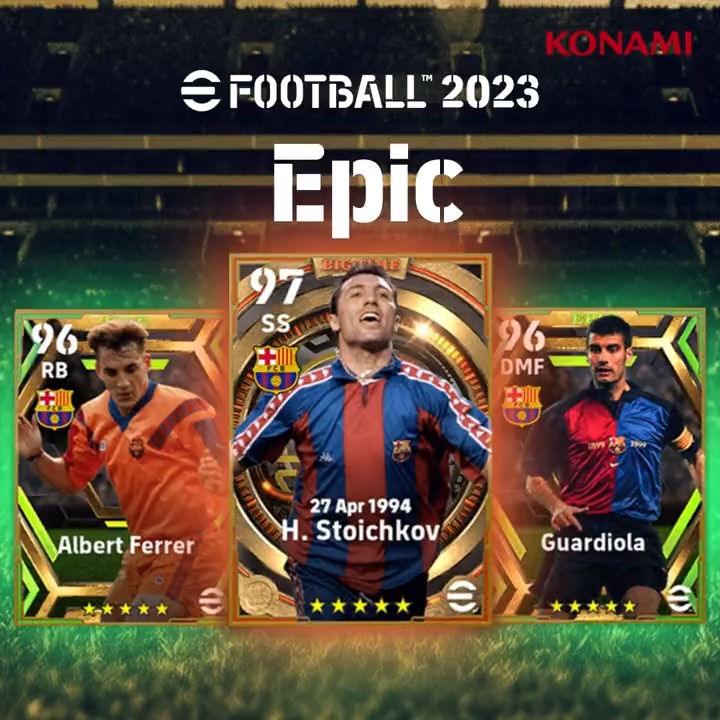 【Epic: FC Barcelona】 当時ドリームチームと呼ばれた #バルセロナ で活躍した レジェンド選手を3名ピックアップ!✨ 💙━━━━━━━━━━━━━ フリスト ストチコフ(BIG TIME) アルベルト フェレール グアルディオラ ━━━━━━━━━━━━━━❤ #eFootball #イーフト