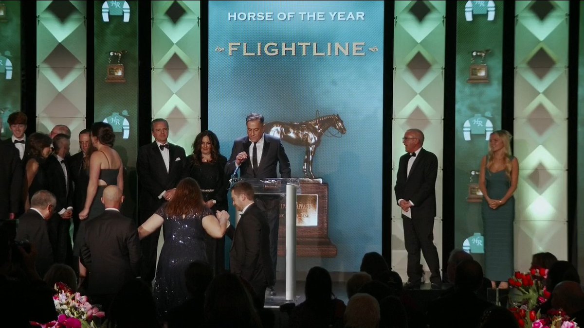FLIGHTLINE!!!! John Sadler (JWS) accepts the HORSE OF THE YEAR award for 2022.