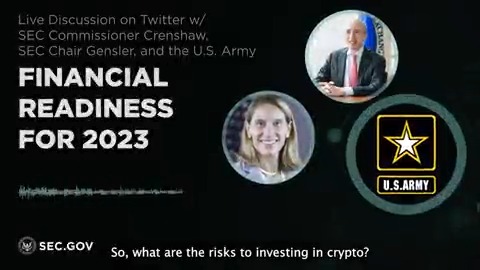 What are the risks for investing in crypto? Listen to my discussion with Commissioner Caroline Crenshaw and U.S. Army ⬇️