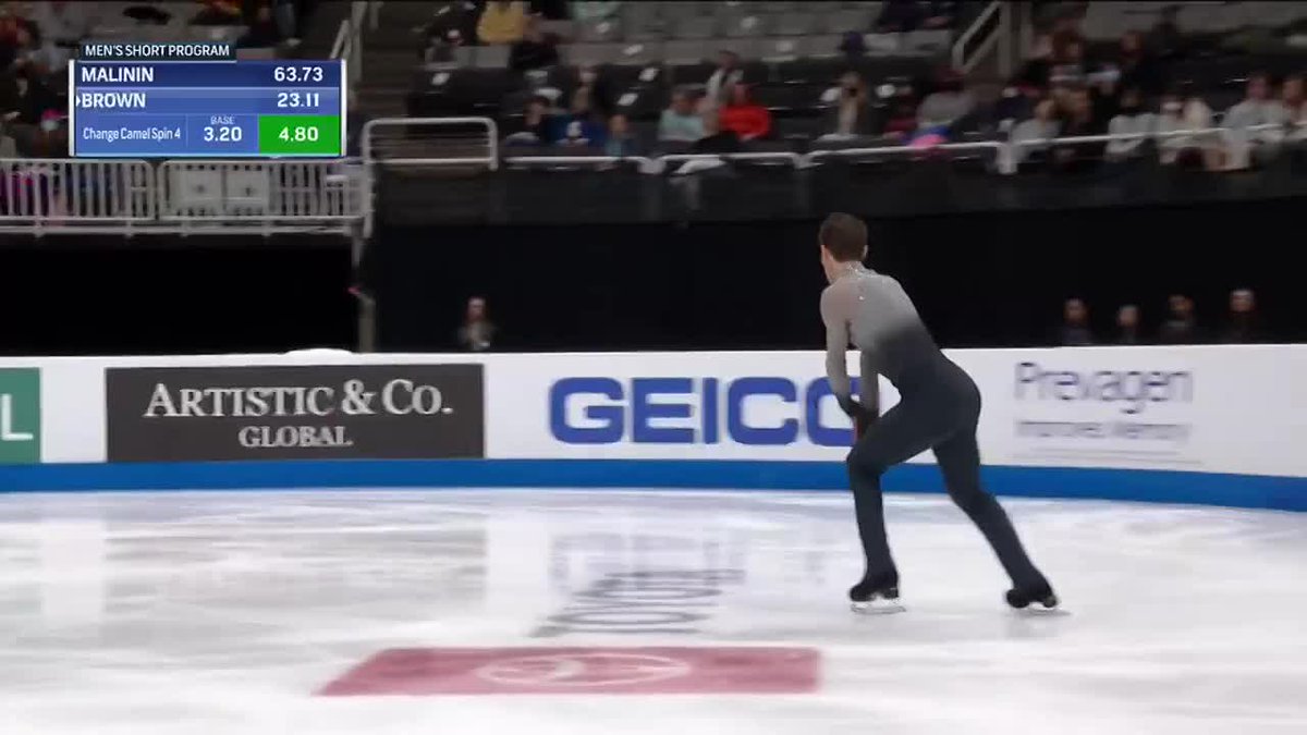 全米フィギュアスケート選手権2023🇺🇸 ⛸男子ショートプログラム ジェイソン・ブラウン選手 技術要素:50.41 演技構成:49.84 減点:- ============= SP:100.25 #jspofigure オンデマンド配信👉