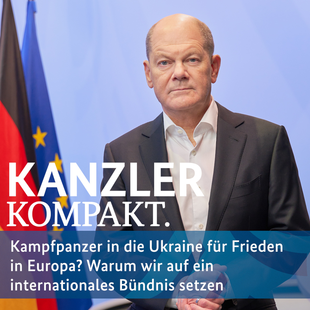 Wir unterstützen die #Ukraine bei der Verteidigung gegen Russlands Aggression auch mit Waffen. Viele haben Sorge, der furchtbare Krieg könnte näherrücken. Ich verspreche: Jede Entscheidung treffen wir mit Blick auf die Sicherheit Deutschlands und Europas. #KanzlerKompakt