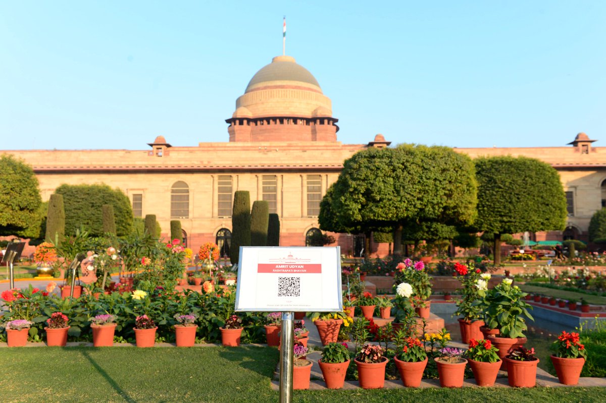President Droupadi Murmu will grace the opening of the Amrit Udyan tomorrow.