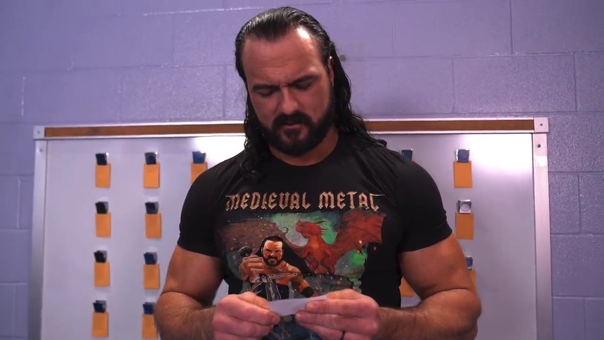 🚨 Drew just received his number for TONIGHT's #RoyalRumble Match... and it seems he's got some BAD NEWS.