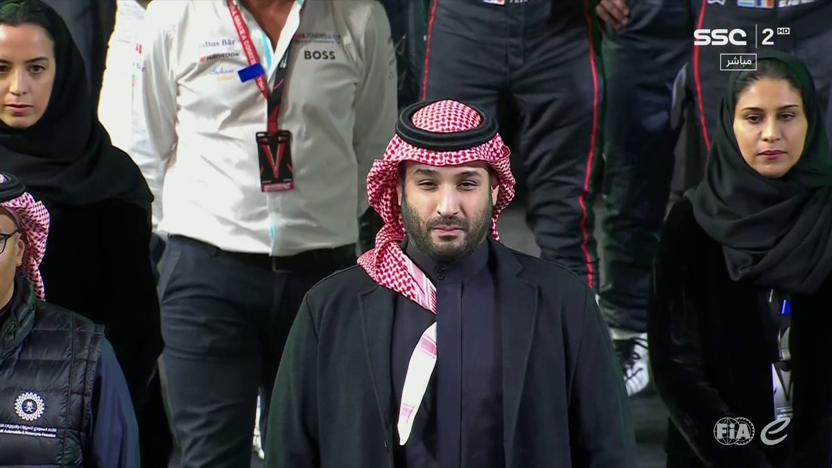 ولي العهد صاحب السمو الملكي الأمير محمد بن سلمان بن عبدالعزيز آل سعود يصل إلى حلبة #الدرعيةإيبري في #الرياض لمتابعة منافسات بطولة العالم للفورمولا إي 🇸🇦 #محمد_بن_سلمان_في_فورمولا_اي