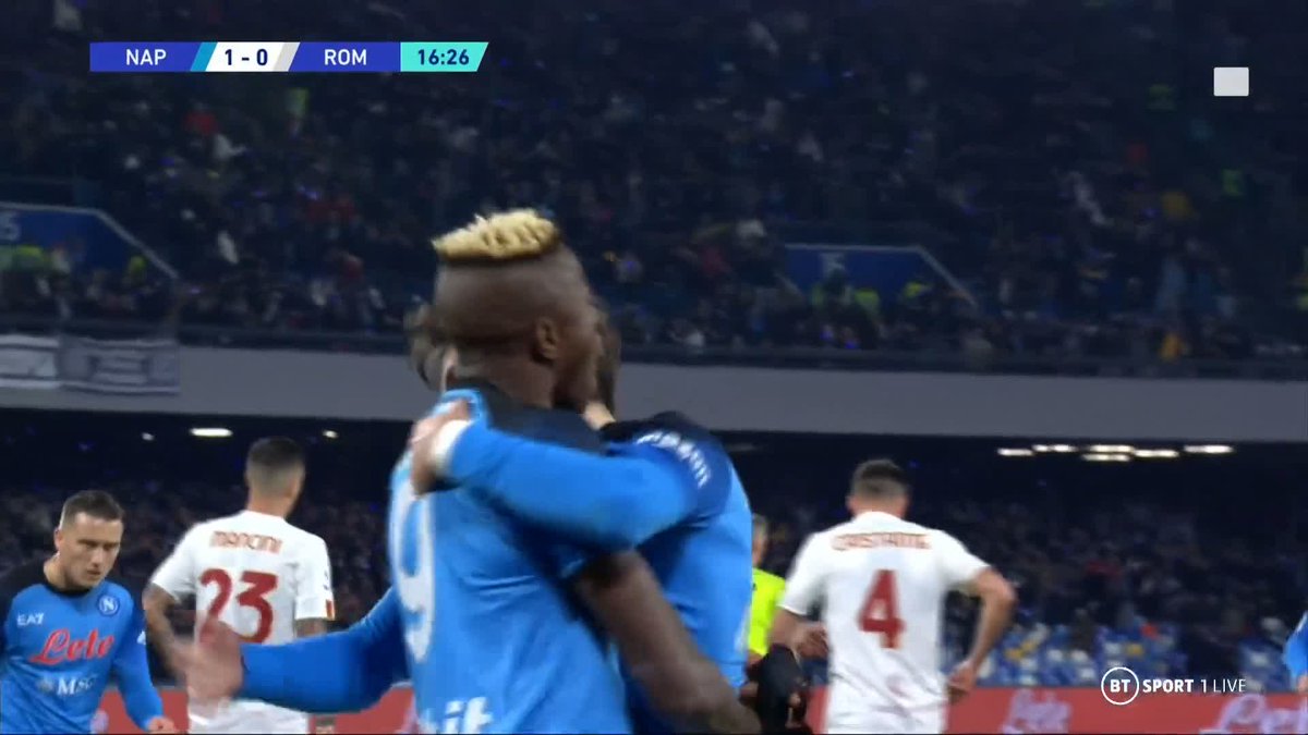Victor Osimhen does it once again! 🎯 Chest, knee, volley, BOOM! Incredible stuff from Napoli's striker to open the scoring 🙌
